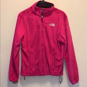 Fuzzy Pink North Face Zip Up Jacket